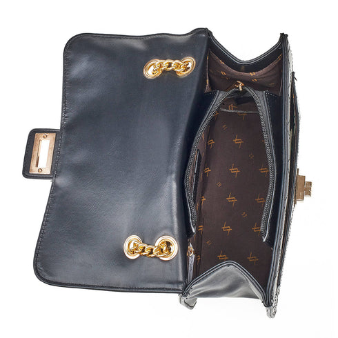 Verde Γυναικεία Τσάντα Ώμου 16-7002 Μαύρο